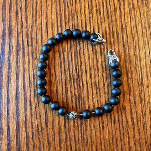 David Yurman Black Onyx with lobster clasp, 23 beads and 1 silver accent bead.